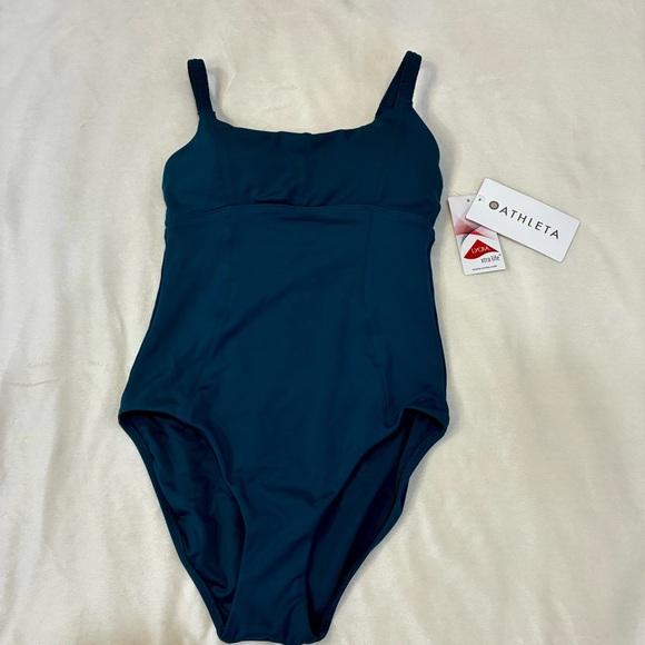 NWT Athleta Sculpted One-Piece Swimsuit Teal Size Small - Picture 3 of 10